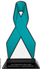 Teal Ribbon Colorix-T Acrylic Trophy - 8 inch [TACR8-RBN-TEAL-Q]