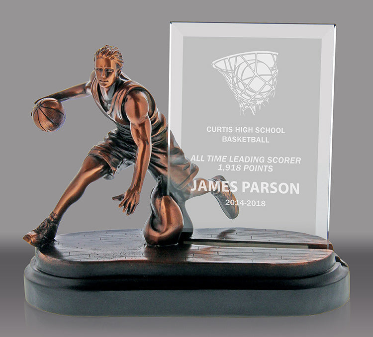 Basketball Resin with Engravable Jade Crystal [RMBK98]