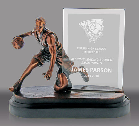 Basketball Resin with Engravable Jade Crystal [RMBK98]