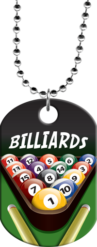 Billiards Rack Monster Dog Tag [DTXL-BL-RACK]