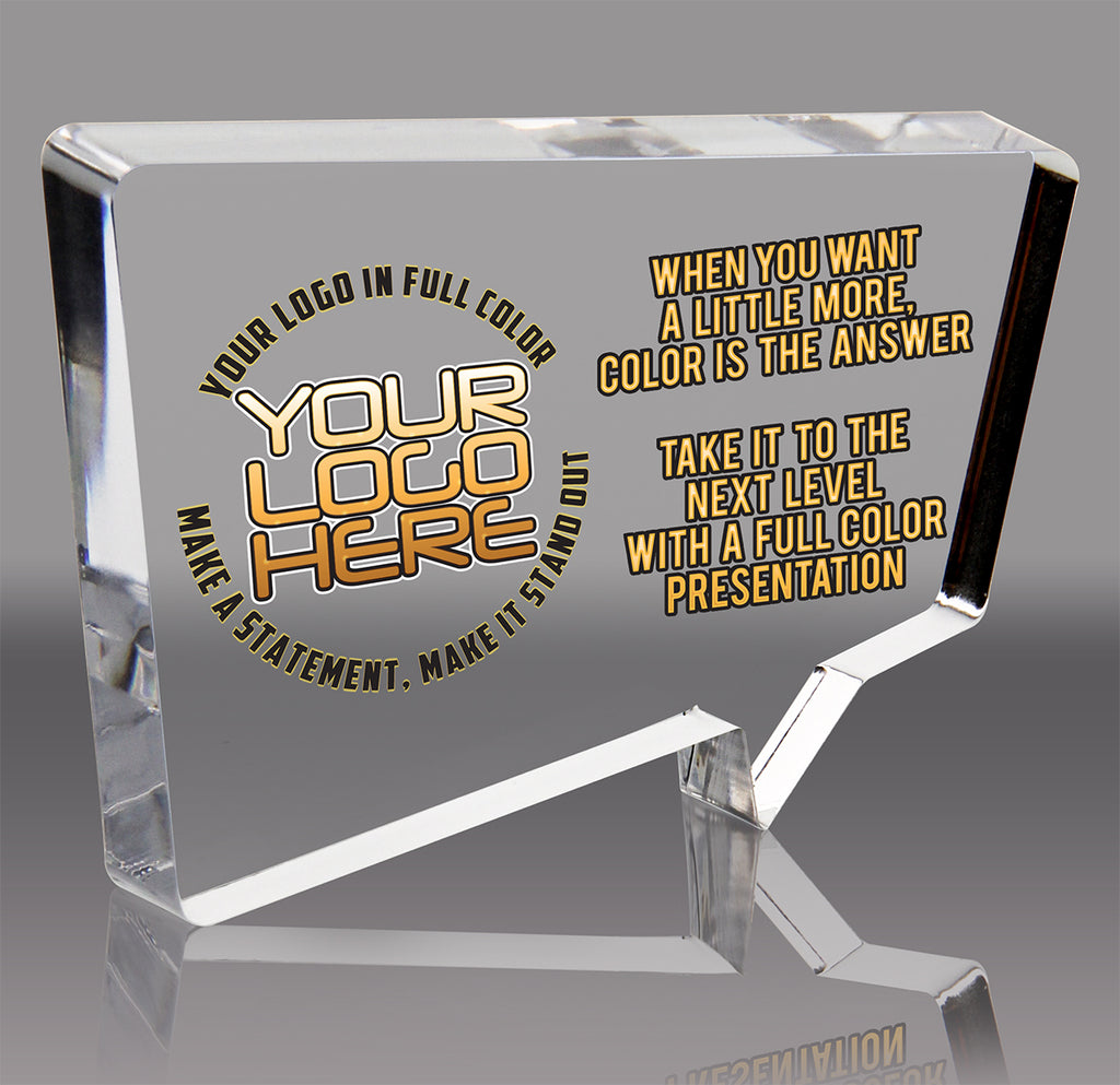 Speech Bubble Rectangle Full Color Acrylic Award- 5x3.5 [ATKBR-535-FC-Q]