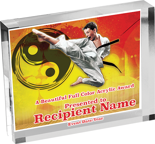 Martial Arts Horizontal Vibrix Acrylic Award [A43BH-MA]
