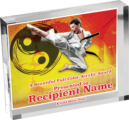 Martial Arts Horizontal Vibrix Acrylic Award [A43BH-MA]