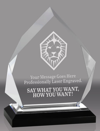 Acrylic Diamond with Reflective Silver Bottom- 6.75 inch [ADIA6-CLR]