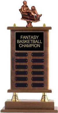 Fantasy Basketball Walnut Finish Perpetual Trophy [TPP22-BK]