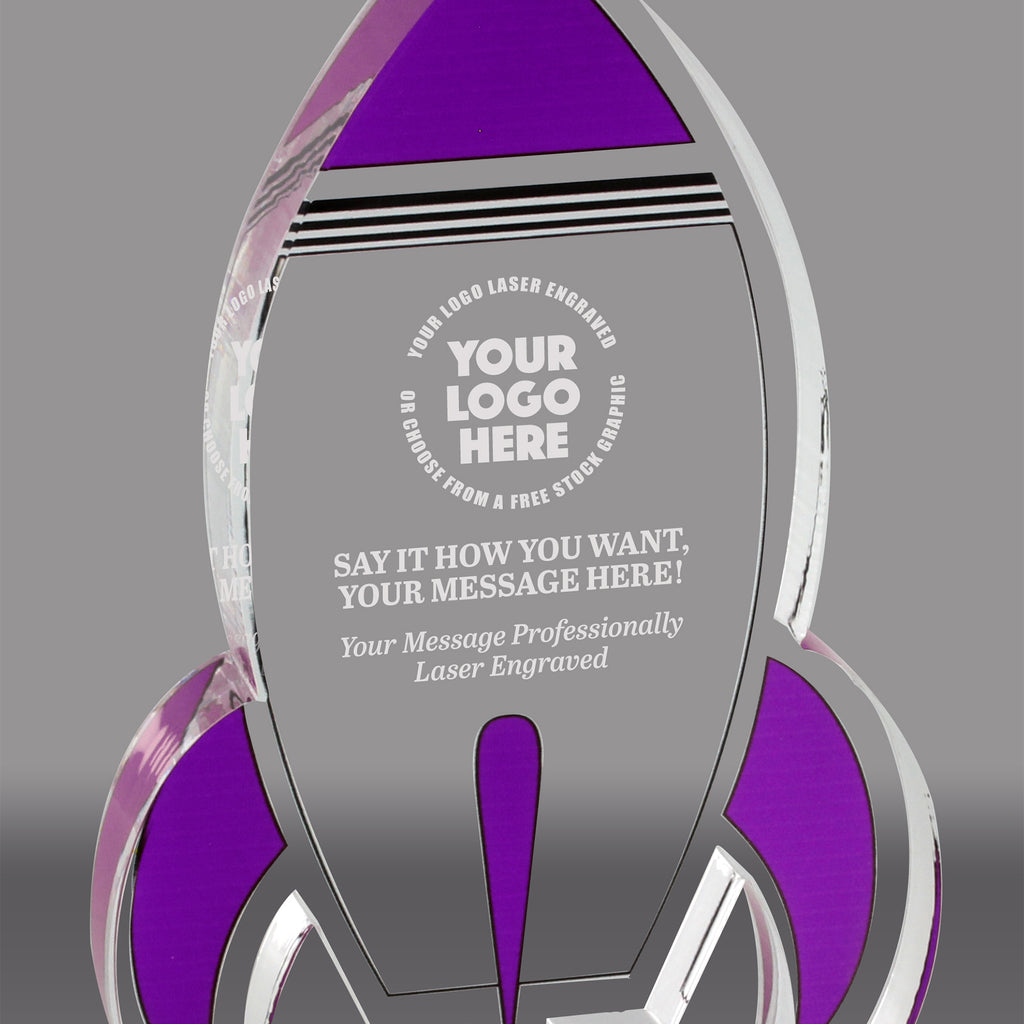 Acrylic Color Rocket Awards - Purple