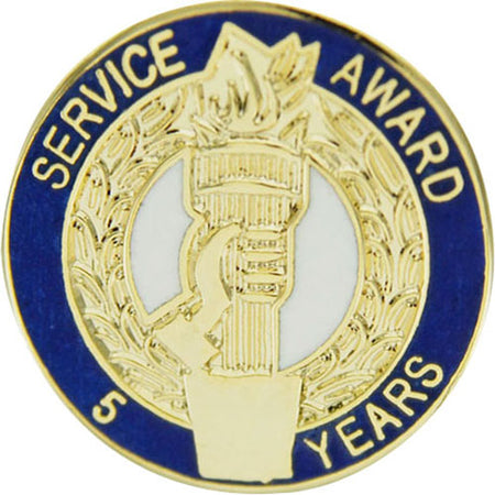 5 Years Service Award Enameled Round Pin [PCM-SRV-144RA]
