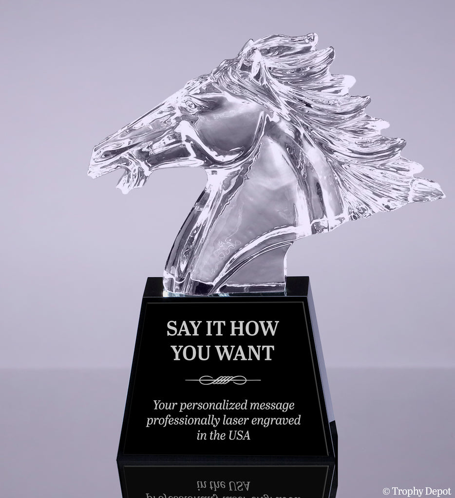 Crystal Horse Head Award - 12.5 inch [CM300-12]