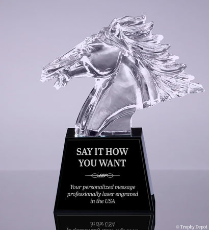 Crystal Horse Head Award - 12.5 inch [CM300-12]