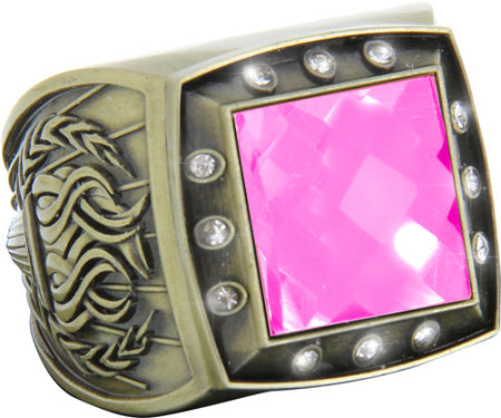 Championship Ring with Pink Center Stone- Gold [RGSJ-G-12ST-PNK]