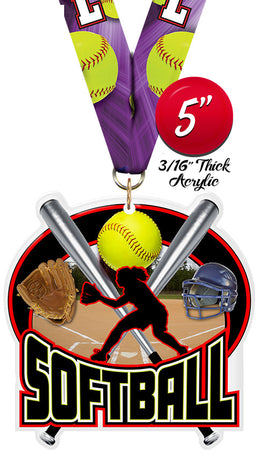Softball Colorix-M Acrylic Medal [MACR5-SB-Q]