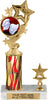 4 Star Color Insert Trophy with 1 Trim [T1T12i-C49]