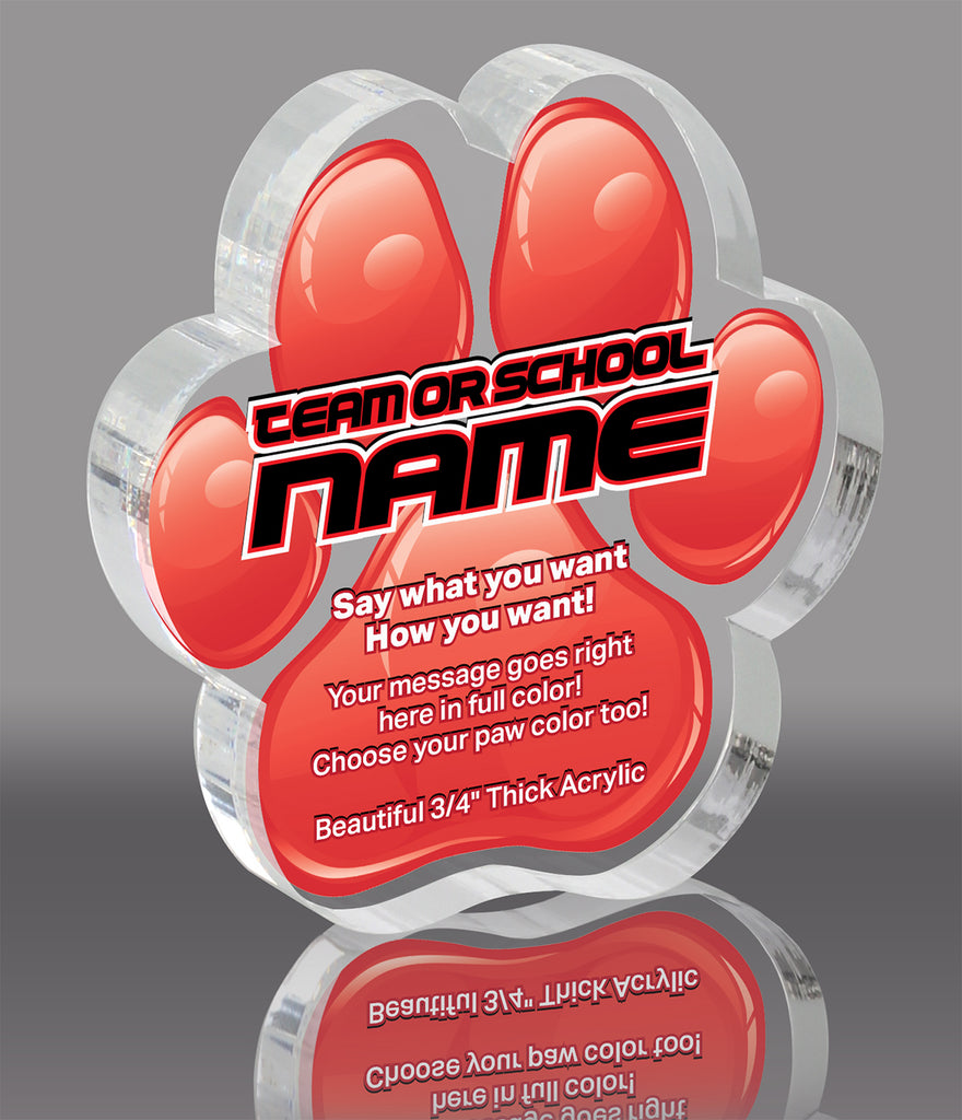 Red Acrylic ColorPaw- 4 inch [APAW-4-RED-Q]