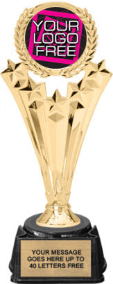 5 Star Wreath Custom Insert Trophy on Synthetic Regal Base [TXRGi-M505]