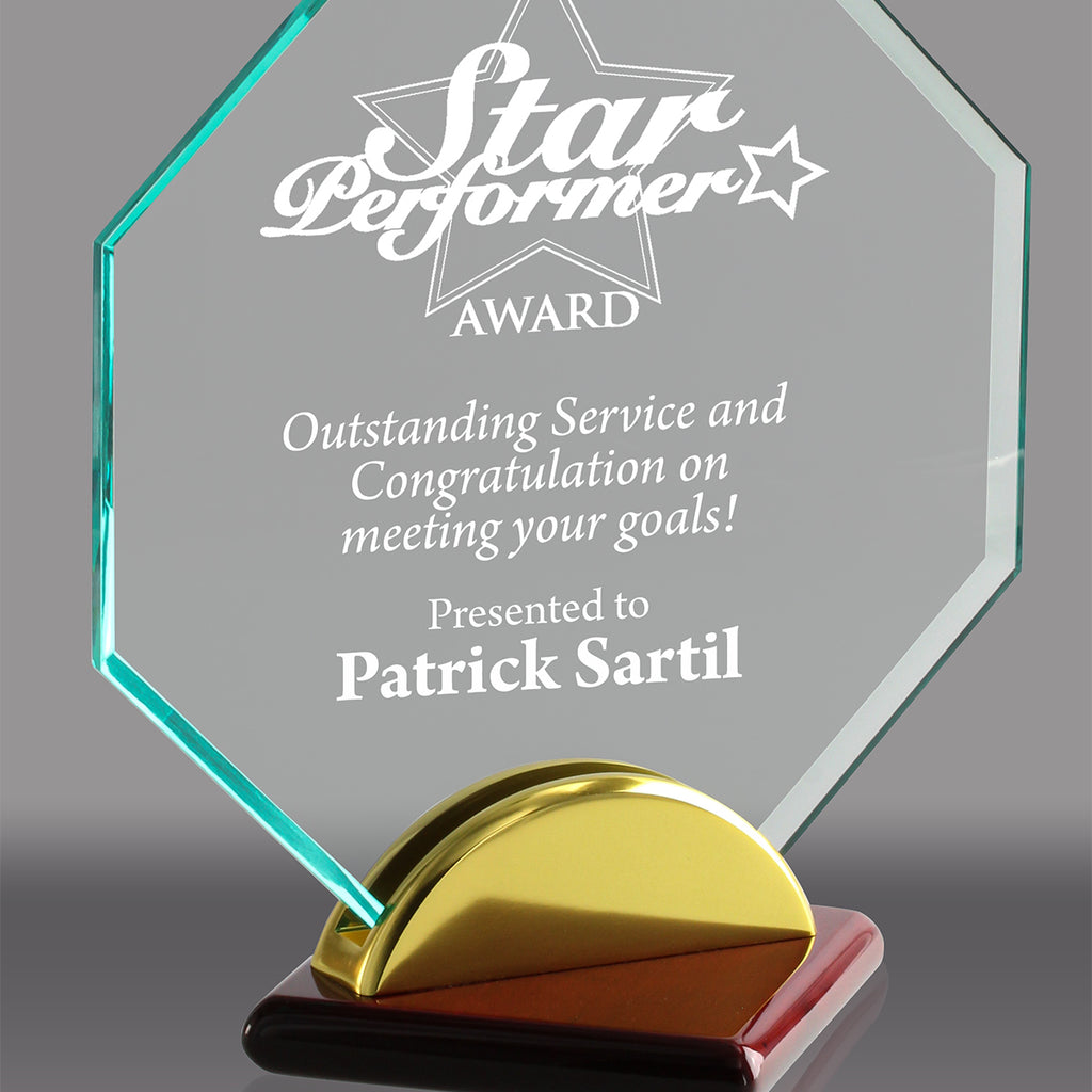Acrylic Octagon Desktop Awards - Engraved