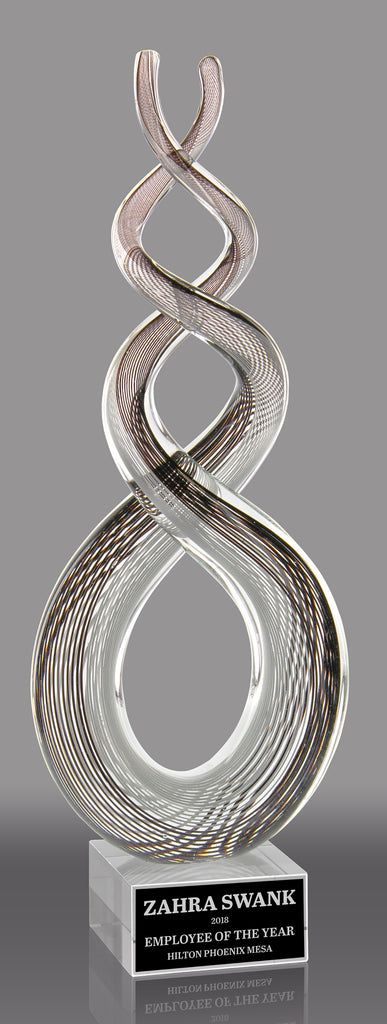 Clear & Bronze Art Glass Twist- 15 inch [AGC37]