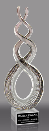 Clear & Bronze Art Glass Twist- 15 inch [AGC37]