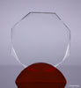 Crystal Octagon Award on Red Double Arc Base - 5.25 inch [CM5OCT-5]