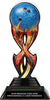 Bowling Tribal Flames Acrylic Trophy- 10 inch [TACR10-TF-BW-Q]