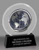 Glass Clock with World Dial on Black High Gloss Base [TDCWC1039]