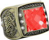 Finalist Championship Ring with Red Center Stone- Gold [RGSJ-G-FIN-RED]