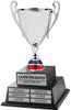 Silver Metal Perpetual Trophy Cup on Twin Tier Solid Wood Base 22