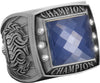 Championship Ring with Blue Center Stone- Silver [RGSJ-S-CHMP-BLU]
