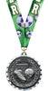 Soccer Diecast Medal with Diamond Cut Border- Silver [MM2DC-SC-S]