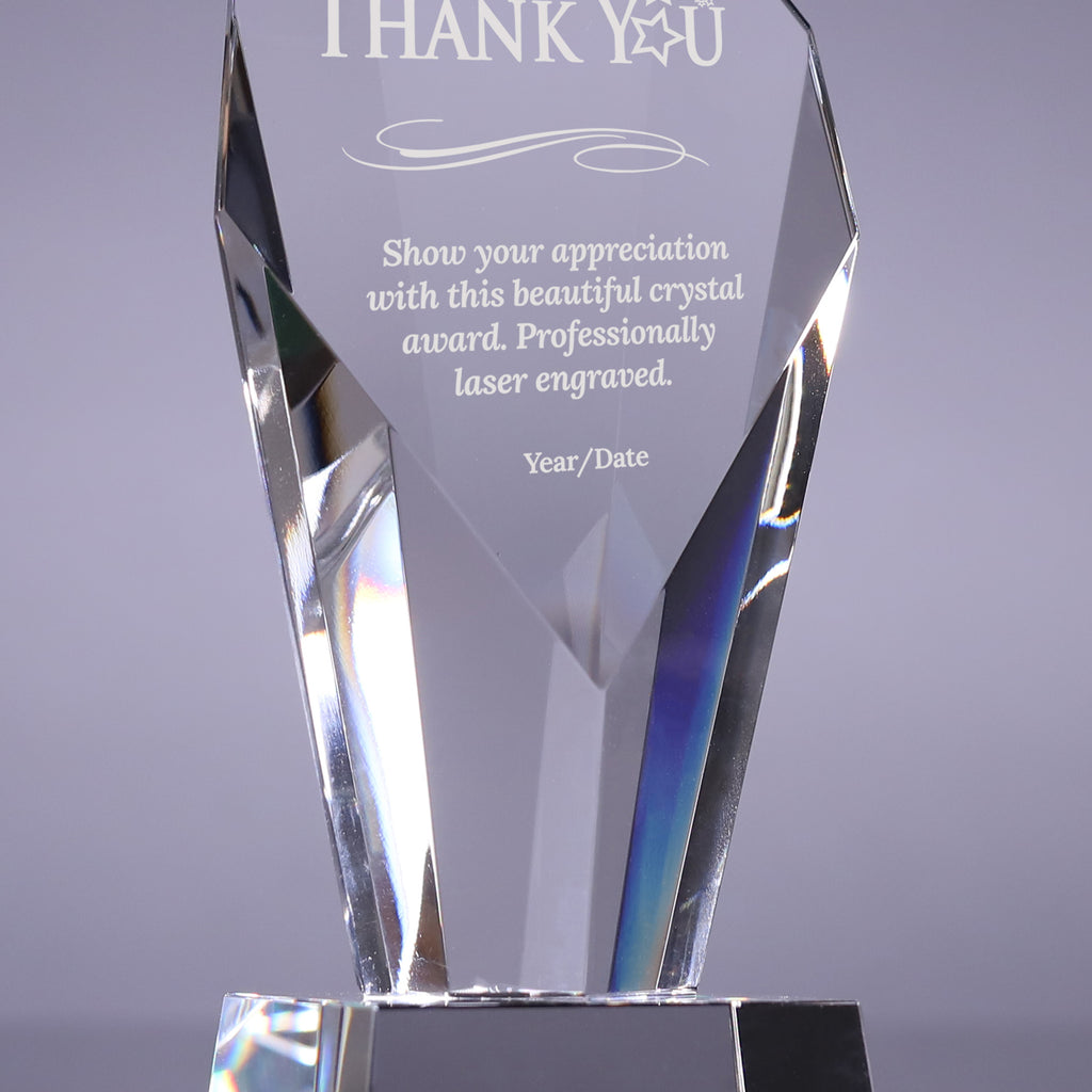 Faceted Clear Crystal Fan Awards