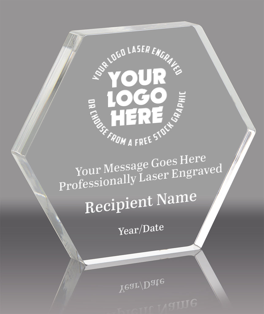 Hexagon Acrylic Award- 4 inch [AHEX-4-Q]