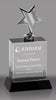 Silver Metal Star on Optical Crystal Block - 5.75 inch [CP961-5]