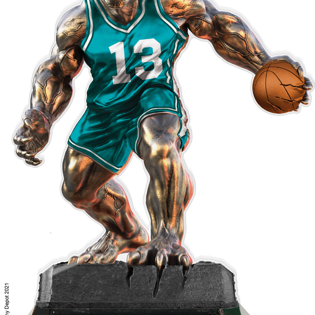 Beast Basketball Choose Your Number Acrylic Trophies - Teal