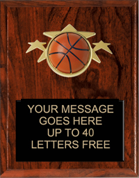Basketball Triple Star Plaque [PTS79-BK]