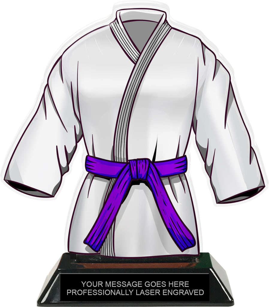Martial Arts Uniform Colorix-T Acrylic Trophy- Purple [TACR7-JSY-MA-PRP-Q]