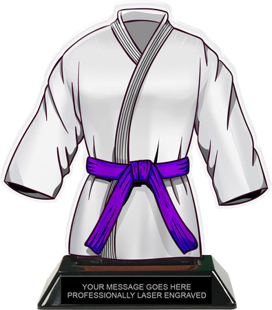 Martial Arts Uniform Colorix-T Acrylic Trophy- Purple [TACR7-JSY-MA-PRP-Q]