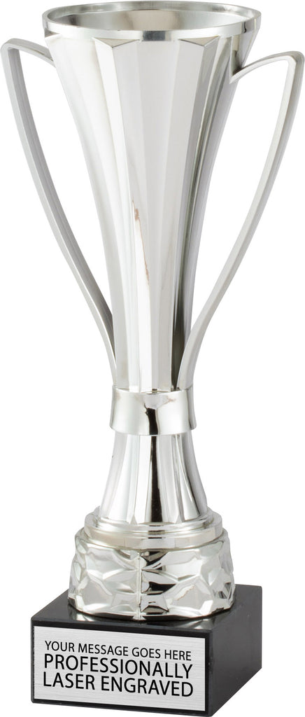 Plastic Fluted Silver Cup - 12 inch [CM35-2-12-S]
