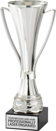 Plastic Fluted Silver Cup - 12 inch [CM35-2-12-S]