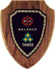 Custom American Walnut Shield Plaque 7.25