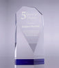 Diamond Faceted Crystal Award with Blue Accents - 8.5 inch [CM54-BLU-8]