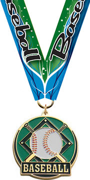 Baseball Enameled Medal [M2EP-BS]