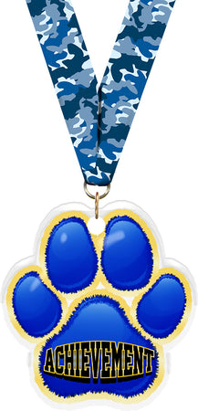 Achievement Paw Acrylic Medal- 2.75 inch [MACR2-PAW-AC-Q]
