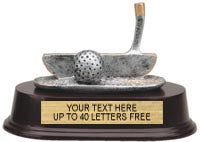 Golf Putter Pewter Finish Resin Trophy [SGR59]