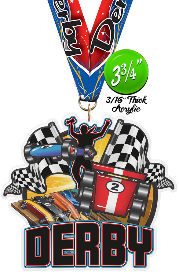 Derby Colorix-M Acrylic Medal - 3.75 inch [MACR375-PNWD-Q]