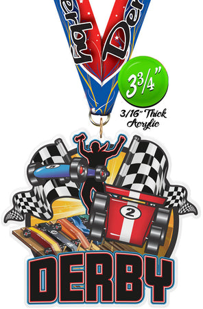 Derby Colorix-M Acrylic Medal - 3.75 inch [MACR375-PNWD-Q]