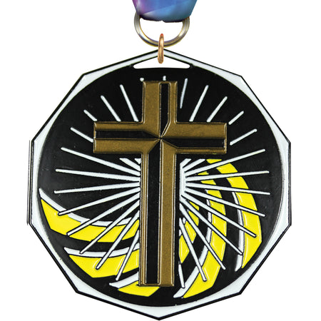 Religion Decagon Painted Medal [MDCM2-REL]