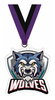 Wolves Mascot Shield Colorix Acrylic Medal [MACR275-MSCT-WLF-Q]