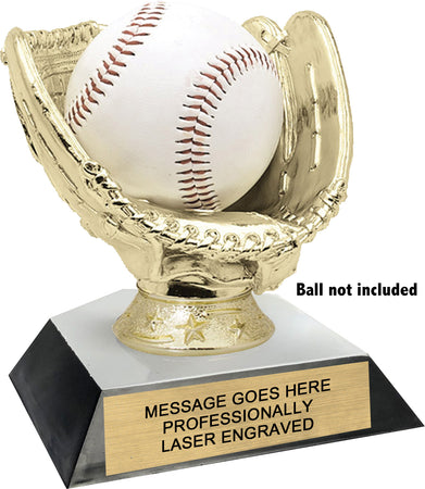 Baseball Glove Trophy with Home Plate Base - Gold [TMH20G60-BS]