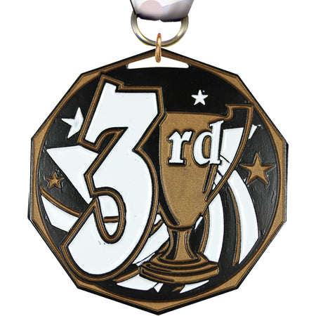 3rd Place Decagon Painted Medal [MDCM2-3RD]