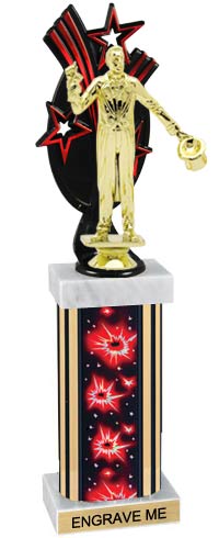 Triple Star Backdrop w/ Rectangle/Oval Column Trophy [T5BSQ]