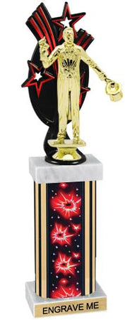 Triple Star Backdrop w/ Rectangle/Oval Column Trophy [T5BSQ]